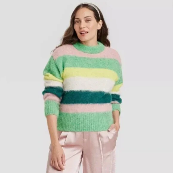 a new day Sweaters A New Day Super Fuzzy Striped Sweater